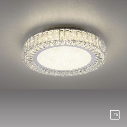 JUST LIGHT. 15222-17 - LED Таванно осветително тяло KULUNKA LED/46W/230V Ø 50 см лъскав хром