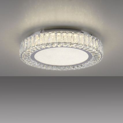 JUST LIGHT. 15222-17 - LED Таванно осветително тяло KULUNKA LED/46W/230V Ø 50 см лъскав хром
