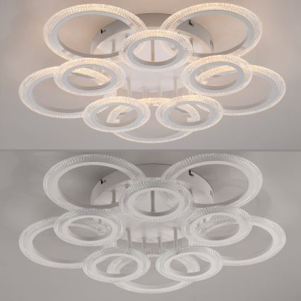 JUST LIGHT. 15268-16 - LED таванно осветително тяло CRYSTALLO LED/48,5W/230V Ø 68,6 см бяло