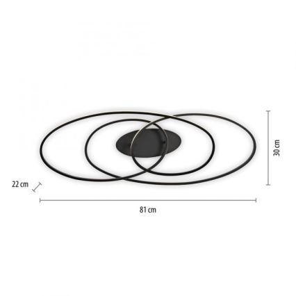 JUST LIGHT. 15321-18 - LED Плафониера LUMACA LED/33W/230V черен