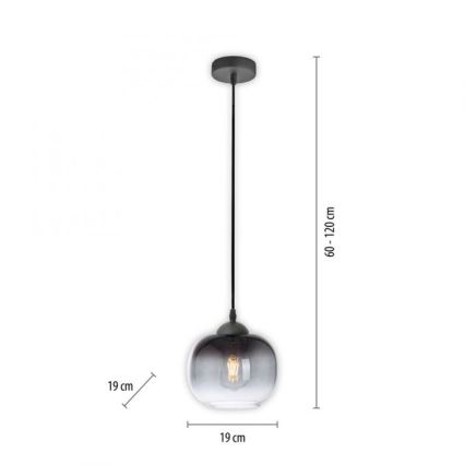 JUST LIGHT. 15420-18 - Пендел ZEA 1xE27/25W/230V черен