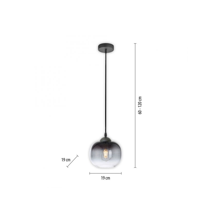 JUST LIGHT. 15420-18 - Пендел ZEA 1xE27/25W/230V черен