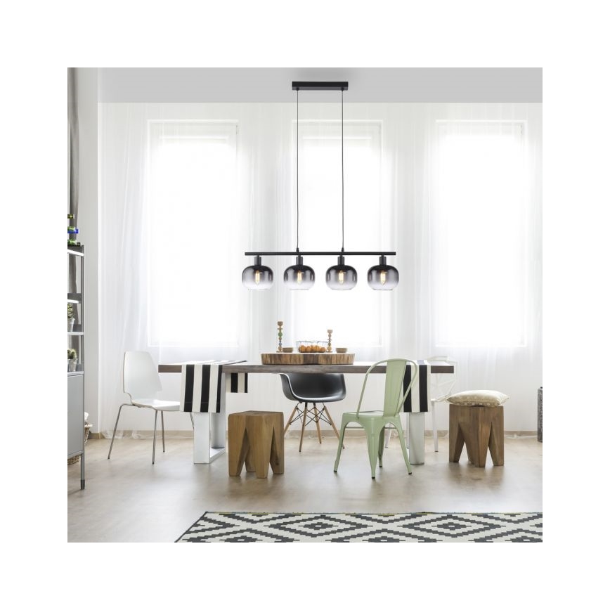 JUST LIGHT. 15421-18 - Пендел ZEA 4xE14/25W/230V черен