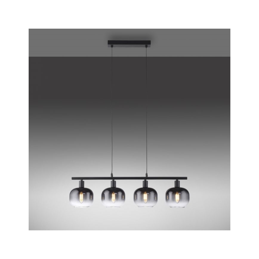 JUST LIGHT. 15421-18 - Пендел ZEA 4xE14/25W/230V черен