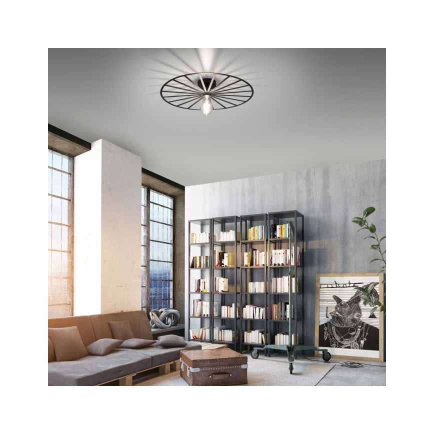 JUST LIGHT. 15636-18 - Плафон SPIKE 1xE27/40W/230V Ø 50 см черен