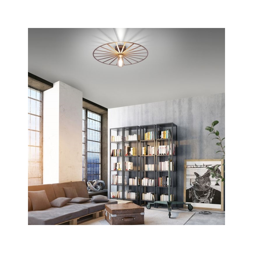 JUST LIGHT. 15636-60 - Плафон SPIKE 1xE27/40W/230V Ø 50 см месинг