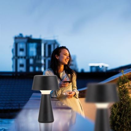 JUST LIGHT. 19260-18 - LED Димируем докосване екстериорен лампа ABERA LED/3W/3,7V 2000 mAh USB IP54 черен