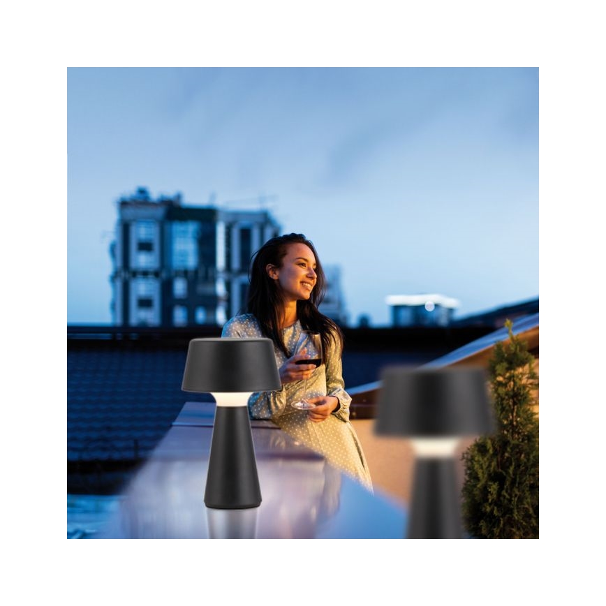 JUST LIGHT. 19260-18 - LED Димируем докосване екстериорен лампа ABERA LED/3W/3,7V 2000 mAh USB IP54 черен