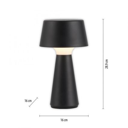 JUST LIGHT. 19260-18 - LED Димируем докосване екстериорен лампа ABERA LED/3W/3,7V 2000 mAh USB IP54 черен