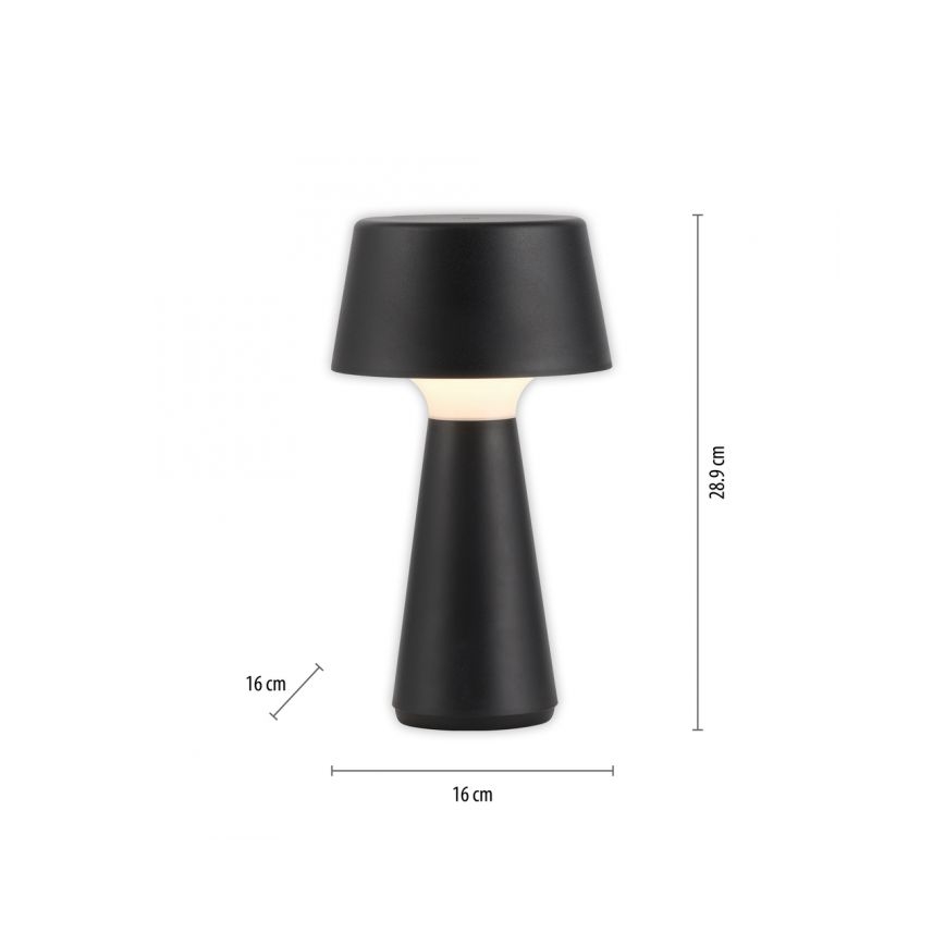 JUST LIGHT. 19260-18 - LED Димируем докосване екстериорен лампа ABERA LED/3W/3,7V 2000 mAh USB IP54 черен