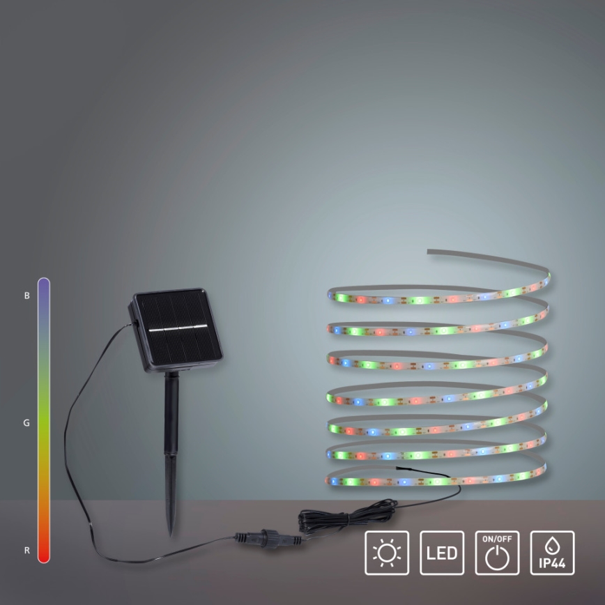 JUST LIGHT. 19971-18 - LED RGB соларна лента TEANIA LED/3,7V 5 m 1200 mAh IP44 черен