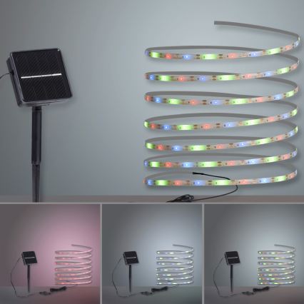 JUST LIGHT. 19971-18 - LED RGB соларна лента TEANIA LED/3,7V 5 m 1200 mAh IP44 черен