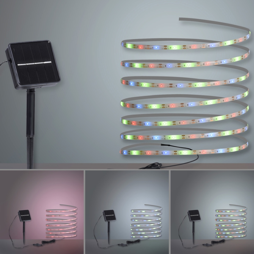 JUST LIGHT. 19971-18 - LED RGB соларна лента TEANIA LED/3,7V 5 m 1200 mAh IP44 черен