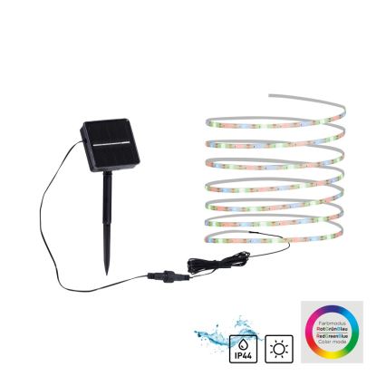 JUST LIGHT. 19971-18 - LED RGB соларна лента TEANIA LED/3,7V 5 m 1200 mAh IP44 черен