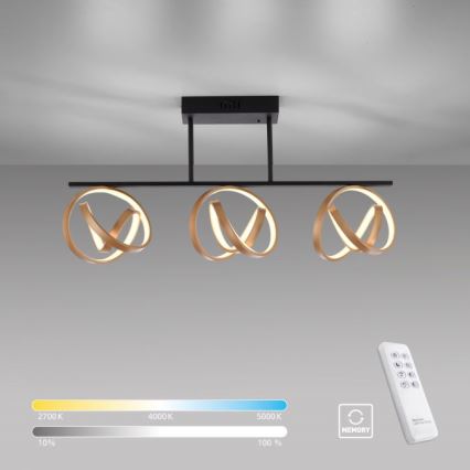 JUST LIGHT. 6245-18 - LED Димируем полилей за повърхностен монтаж LOOP 3xLED/11W/230V 2700-5000K + дистанционно управление