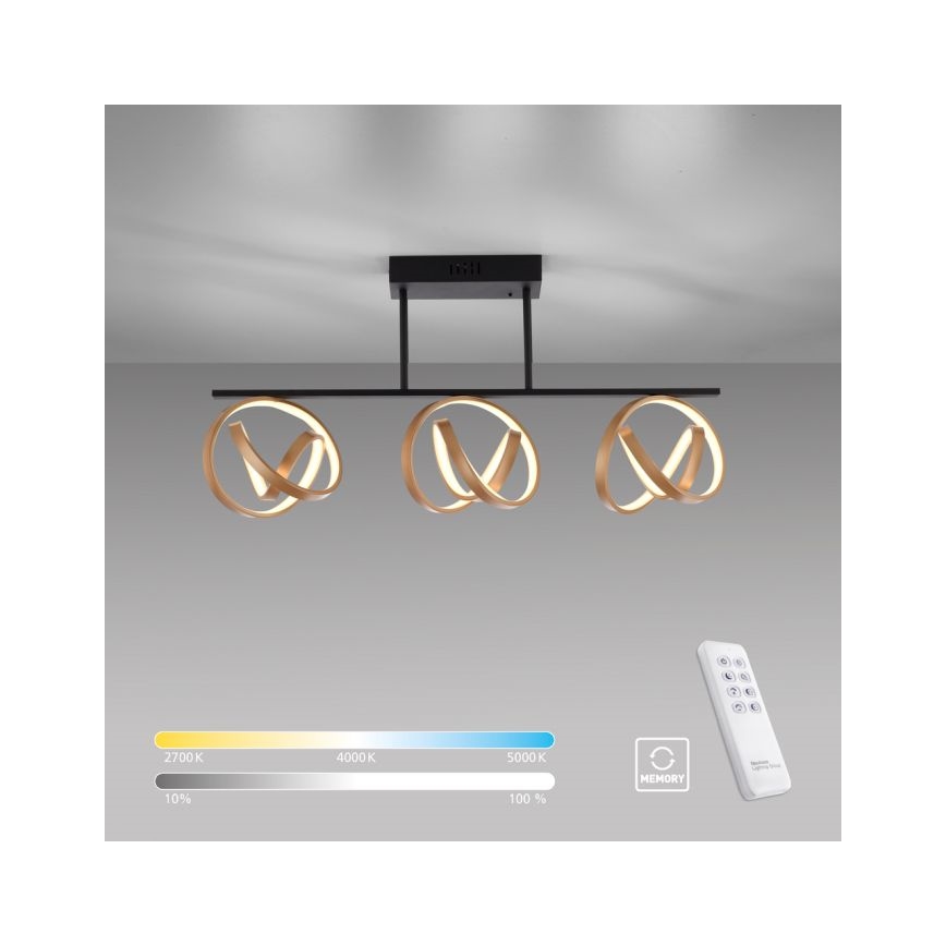 JUST LIGHT. 6245-18 - LED Димируем полилей за повърхностен монтаж LOOP 3xLED/11W/230V 2700-5000K + дистанционно управление