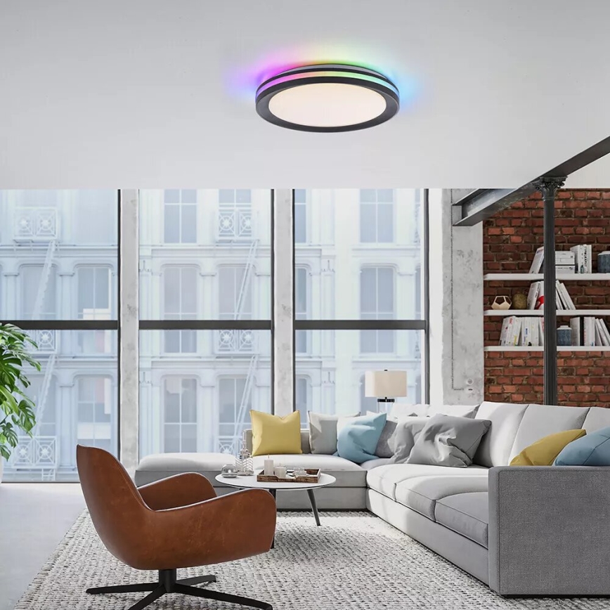 JUST LIGHT. 7509018 - LED RGBW регулируемо таванно осветително тяло GANGES LED/24W/230V 2700-5000K + дистанционно управление