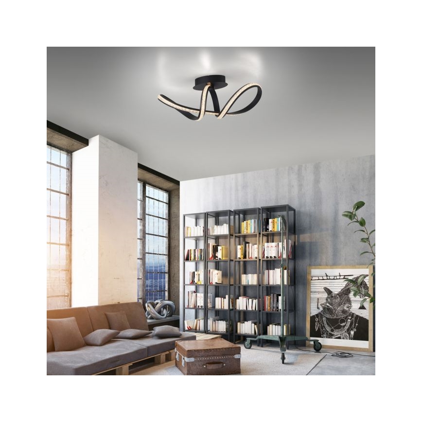 JUST LIGHT. 8475-18 - LED Димируем полилей за повърхностен монтаж BRILLA LED/29W/230V черен