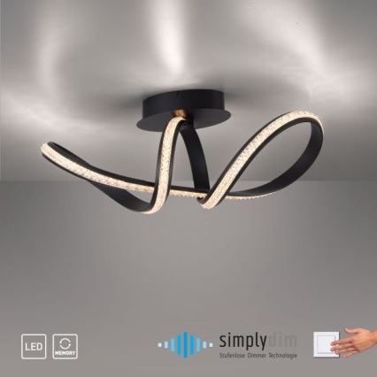 JUST LIGHT. 8475-18 - LED Димируем полилей за повърхностен монтаж BRILLA LED/29W/230V черен