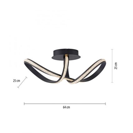 JUST LIGHT. 8475-18 - LED Димируем полилей за повърхностен монтаж BRILLA LED/29W/230V черен