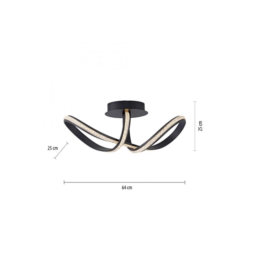 JUST LIGHT. 8475-18 - LED Димируем полилей за повърхностен монтаж BRILLA LED/29W/230V черен