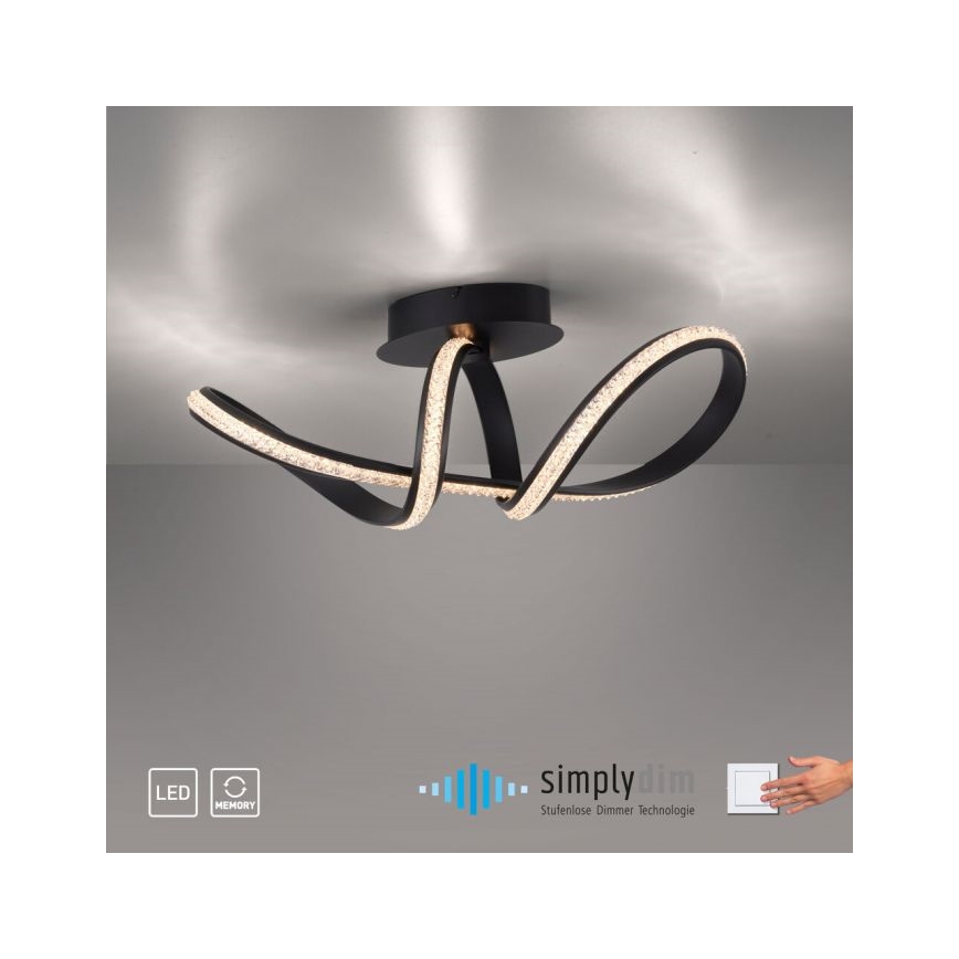 JUST LIGHT. 8475-18 - LED Димируем полилей за повърхностен монтаж BRILLA LED/29W/230V черен