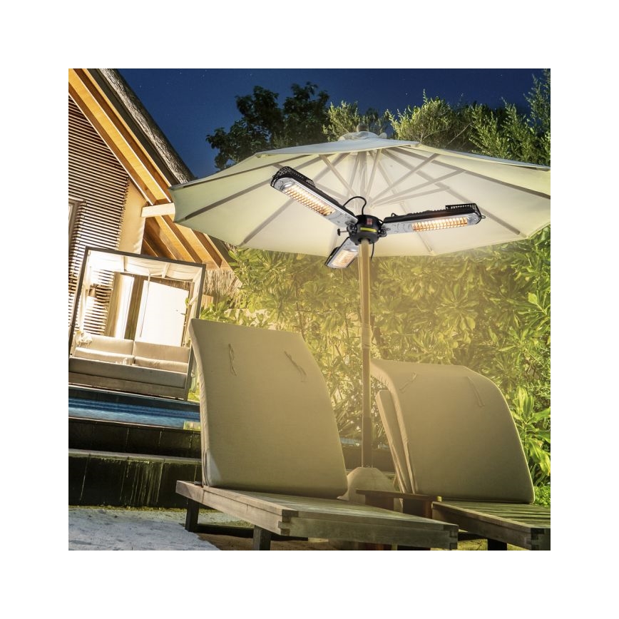 JUST LIGHT. 99513-18 - Екстериорен подгряващ елемент GLOW 3x650W/1300W/2000W/230V IP34