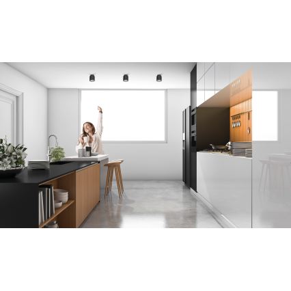 LED точково осветително тяло SONOR LED/6W/230V 3000/4000/5700K + LED/1,5W 2200K диам. 9 см черно