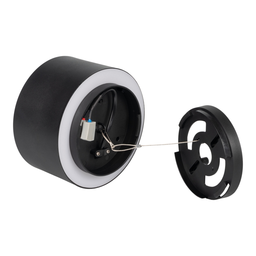 Точково осветително тяло SONOR LED/12W/230V 3000/4000/5700K + LED/1,5W 2200K, Ø 14 cm, черно
