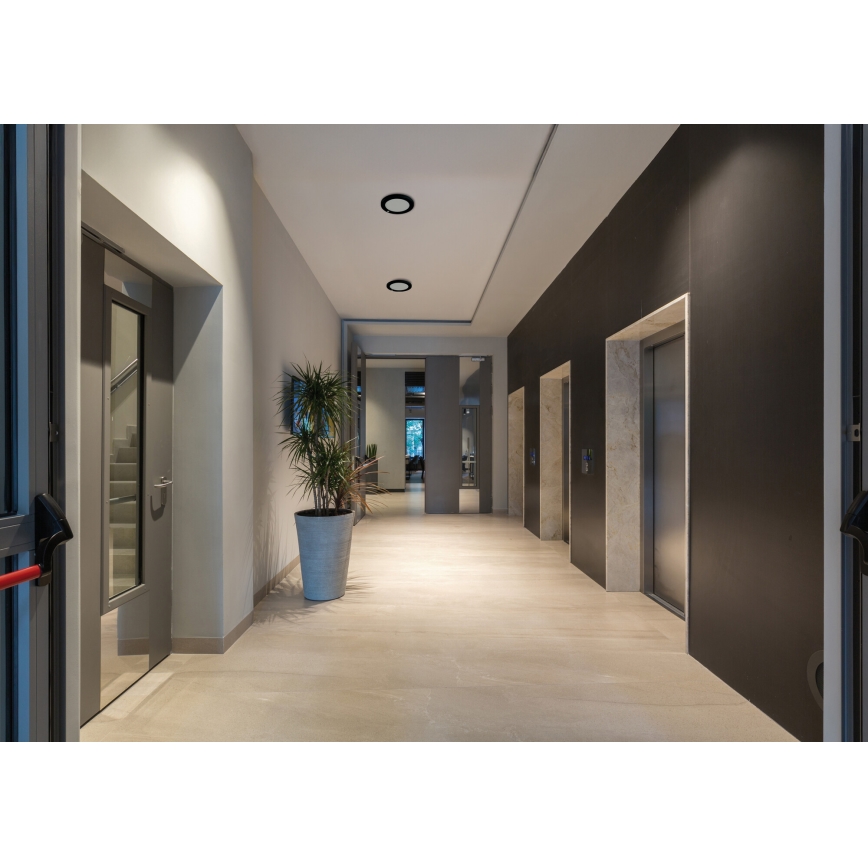 LED таванно/вградено осветително тяло с датчик за движение 2в1 ERGA LED/17W/230V 3000/4000/6500K черно