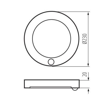 LED таванно/вградено осветително тяло с датчик за движение 2в1 ERGA LED/17W/230V 3000/4000/6500K черно