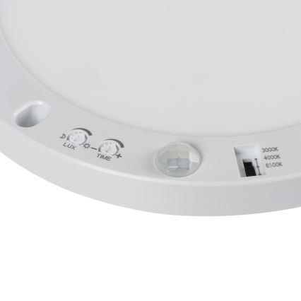 LED Таван/лампа за окачен таван със сензор за движение 2в1 ERGA LED/17W/230V 3000/4000/6500K бял