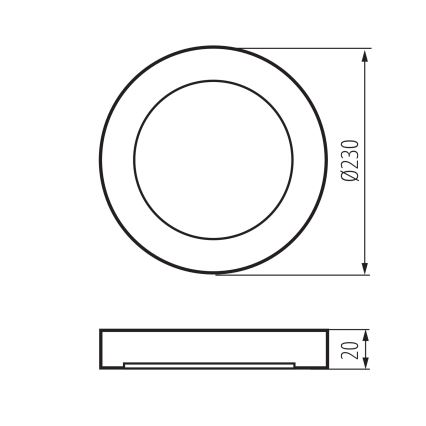 LED таванно/вградено осветително тяло 2 в 1 ERGA LED/17W/230V 3000/4000/6500K черно
