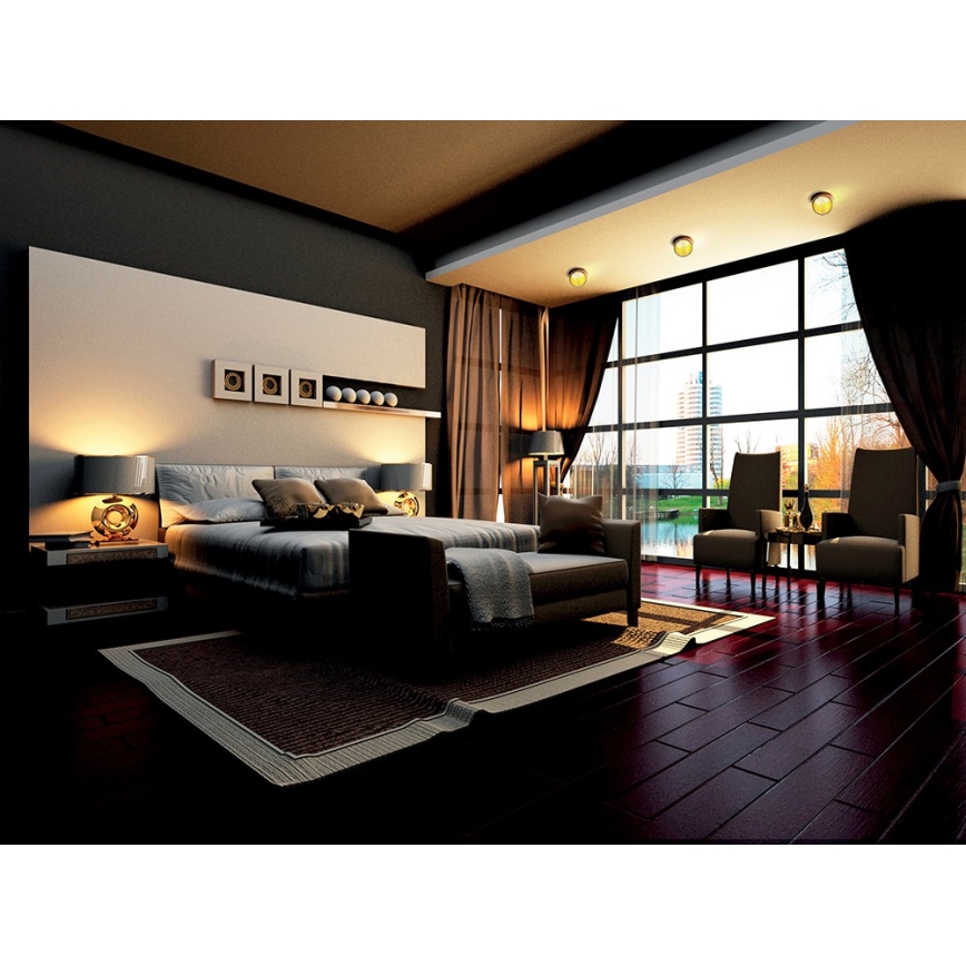 Спот за вграждане SPAG GU10/35W черен/златист