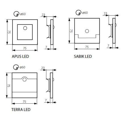 LED осветително тяло за стълбище със сензор LED/0,8W/12V 3000K