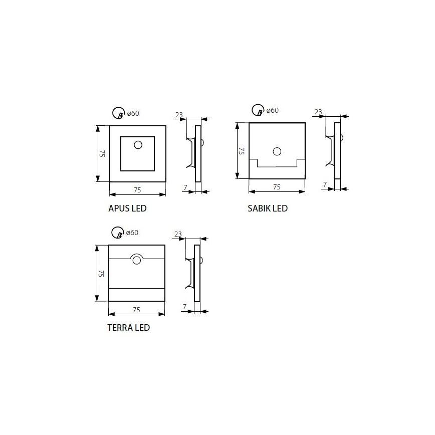 LED осветително тяло за стълбище със сензор LED/0,8W/12V 3000K