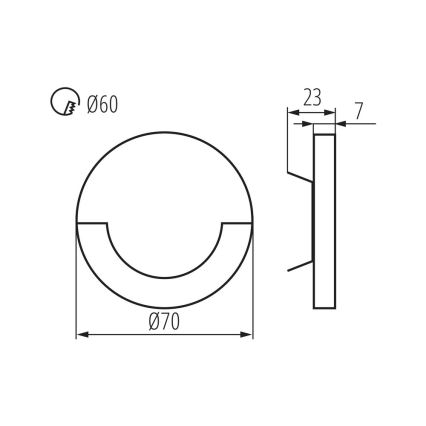 LED Аплик за стълбище SOLA LED/0,8W/12V 3000K с кутия за монтаж