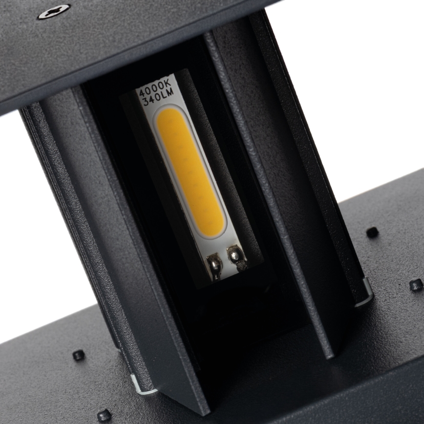 LED външно стенено осветително тяло със сензор за движение и сумрак REKA LED/7W/230V IP54, антрацит, квадратно