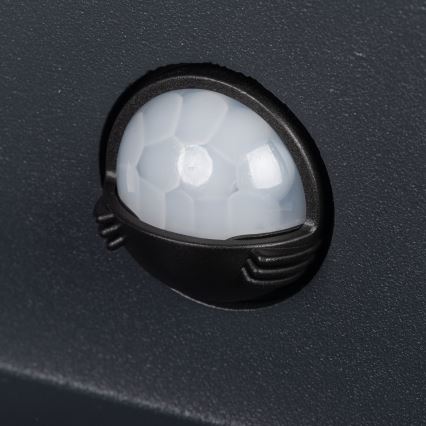 LED външно стенно осветително тяло с сензор за движение и сумрак REKA LED/7W/230V IP54 антрацитно кръгло