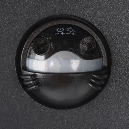 LED външно стенно осветително тяло с сензор за движение и сумрак REKA LED/7W/230V IP54 антрацитно кръгло