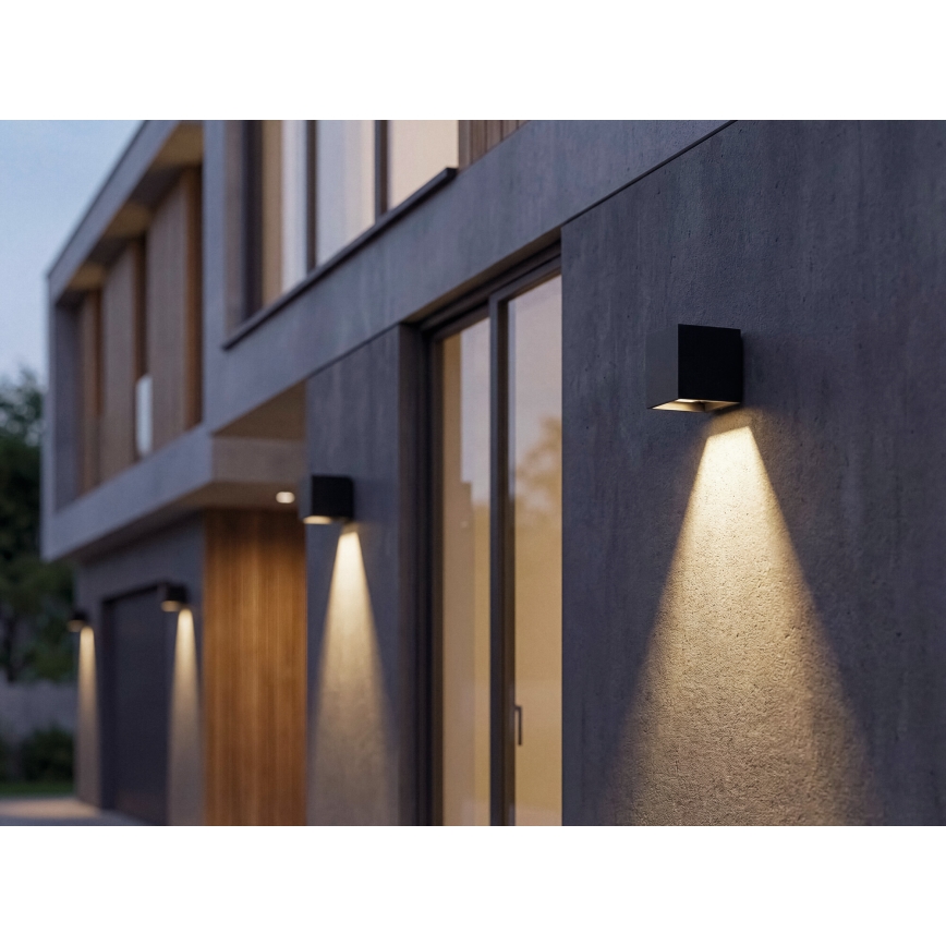 Соларна LED стенна лампа със сензор REKA LED/3W/3,7V 1800 mAh 3000/4000/6500K IP65 черна