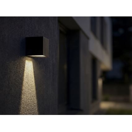 Соларна LED стенна лампа със сензор REKA LED/3W/3,7V 1800 mAh 3000/4000/6500K IP65 черна