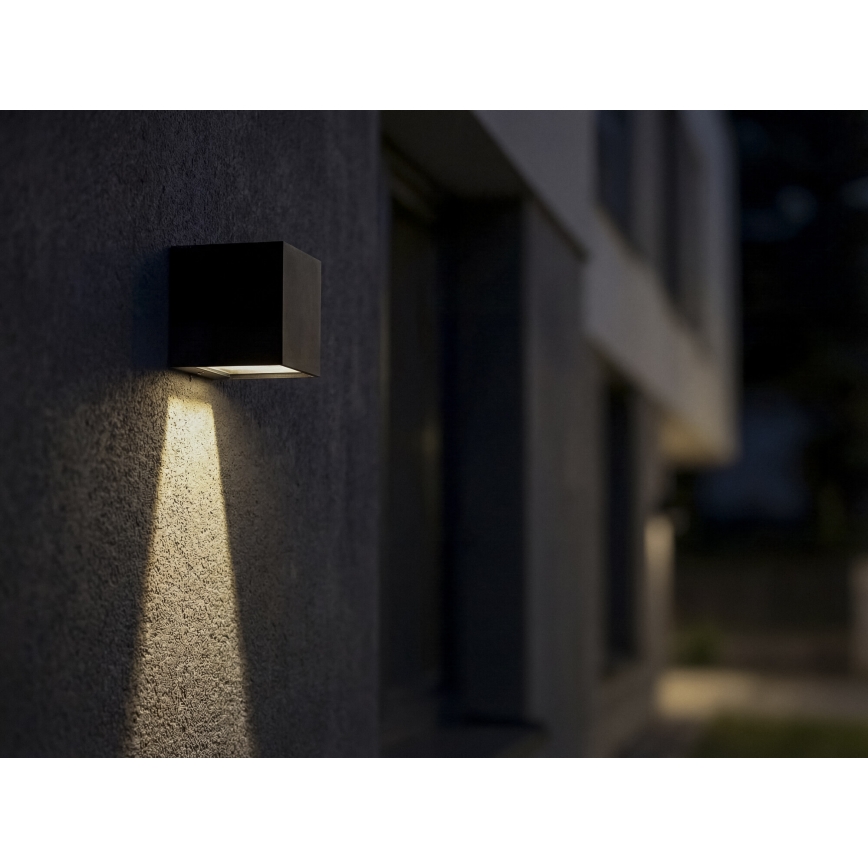LED соларна стенна лампа с датчик REKA LED/6W/3,7V 1800 mAh 3000/4000/6500K IP65 черна