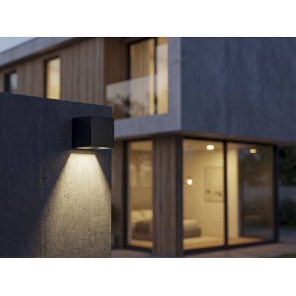 LED соларна стенна лампа с датчик REKA LED/6W/3,7V 1800 mAh 3000/4000/6500K IP65 черна