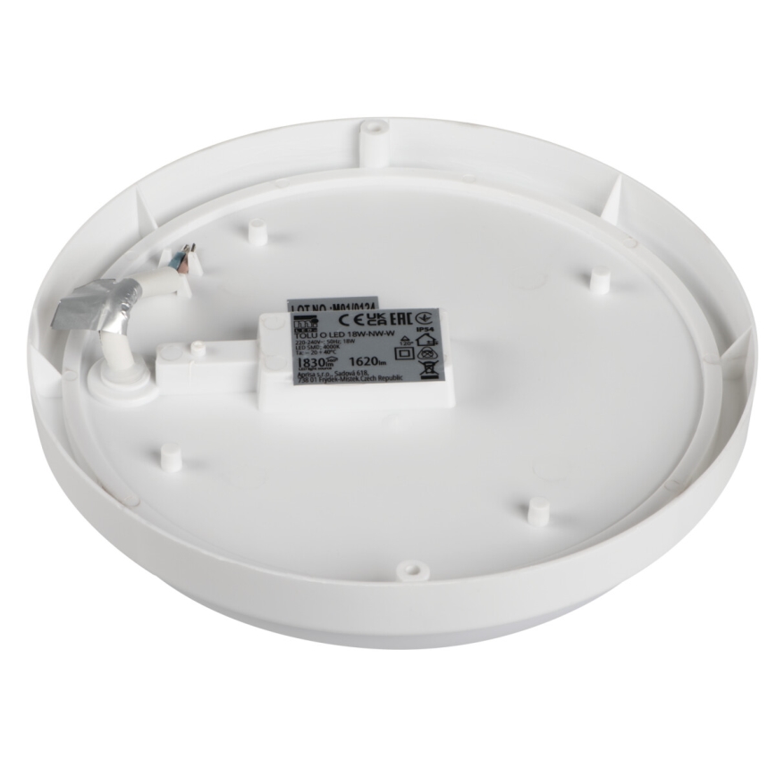 LED Плафон за баня TOLU LED/18W/230V 4000K IP54 бял