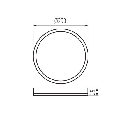 LED Плафон за баня AZPO LED/18,5W/230V Ø 29 см IP54 черен
