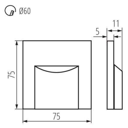 LED Лампа за стълбище ERINUS LED/0,8W/12V 3000K бяла