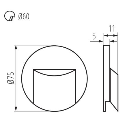 LED Лампа за стълбище ERINUS LED/0,8W/12V 3000K бяла