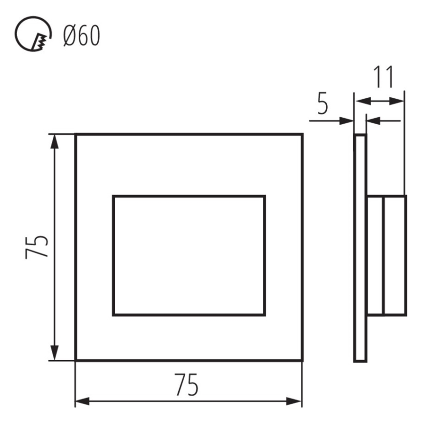 LED стълбищно осветително тяло ERINUS LED/1,5W/12V 4000K бяло