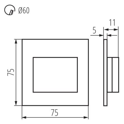 LED Лампа за стълбище ERINUS LED/1,5W/12V 4000K сива